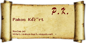Pakos Kürt névjegykártya